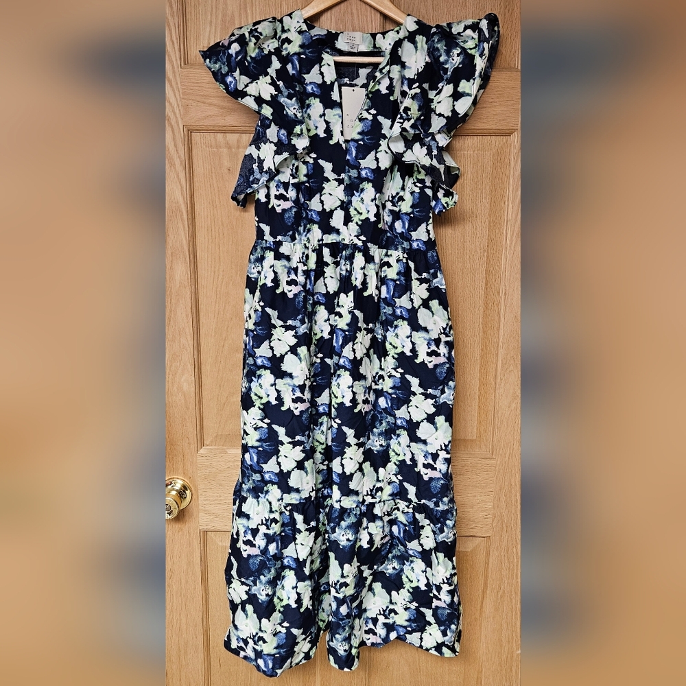 A New Day Small Floral Ruffle Maxi Dress‎